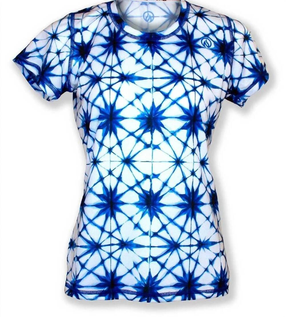 NEW INKNBURN women's shibori tech shirt in blue